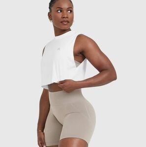 Go To Muscle Crop Tank (in white)